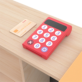 calculator and bank card