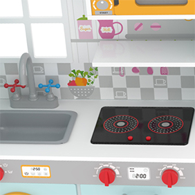Electronic stove and sink for kitchen toy